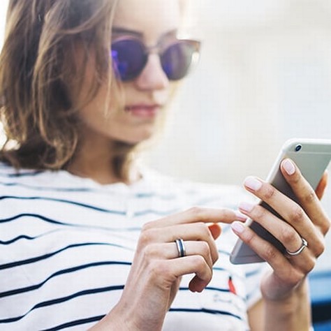 woman with smartphone