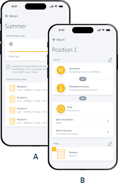 Thermal comfort advanced settings 1/2